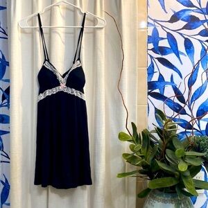 Women’s Black with White Lace Victoria’s Secret Nightie Size XS